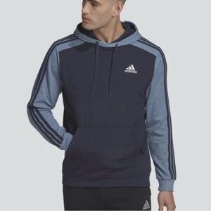 Adidas Men's Dark Blue and Light Blue Hoodie, Medium